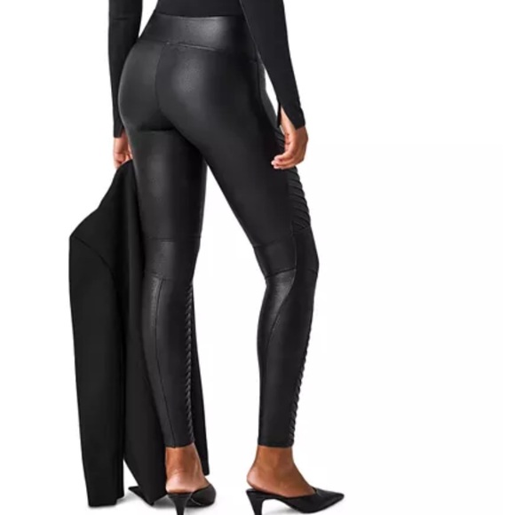 SPANX Black Moto Leggings - Picture 3 of 4